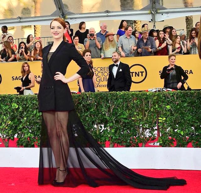 greer2890's tweet photo. Everyone else give up. #SAGAwards #EmmaStone #andpockets http://t.co/QHVX1SFxp1