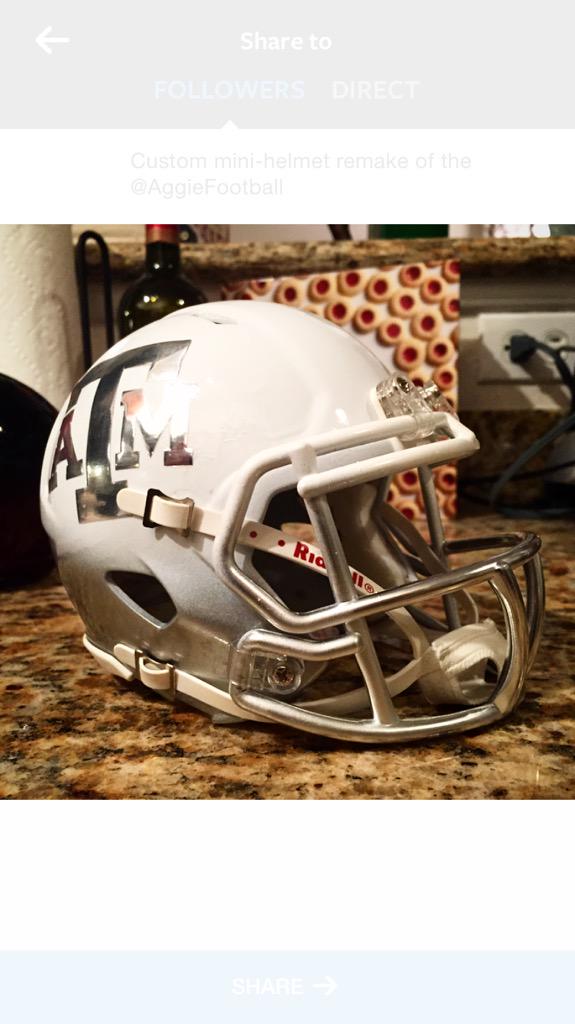 kujo30's tweet photo. 2014 #IcedDown @AggieFootball mini helmet worn against MSST. 100% custom painted. #ChromeIsTheNewBlack http://t.co/wu0y7XtoYf