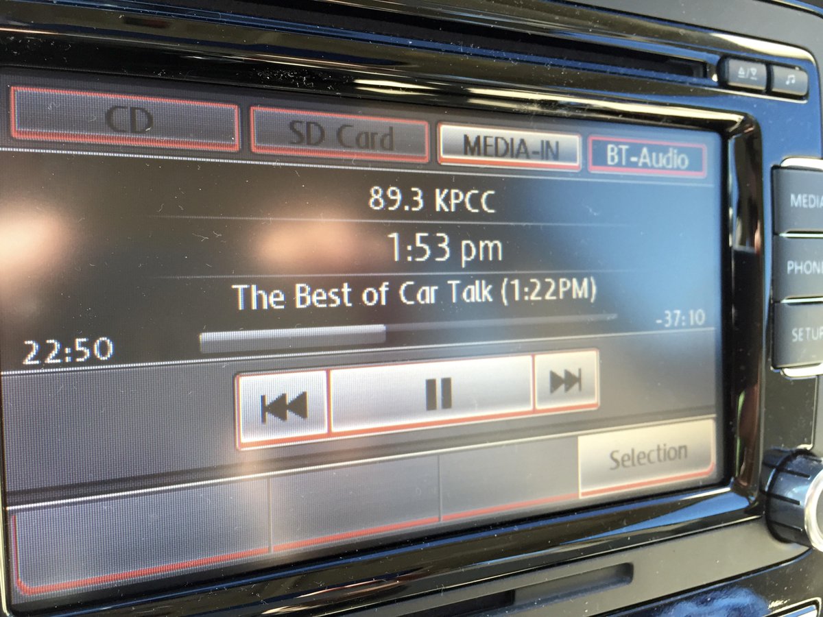 ewrcode's tweet image. Playing with some UI ideas for rewound radio live streams. Here, the car stereo shows listening to a half-hour ago.