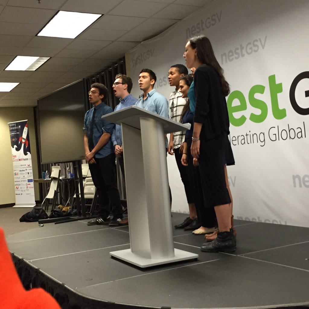octopi's tweet photo. Ok here's a first: an a cappella group at a hackathon #HackGenY http://t.co/CzS2YJ8fHs