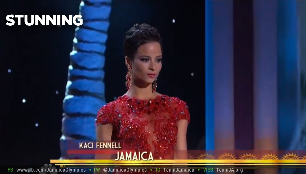 TeamJA876's tweet photo. Stunning Kaci Fennell #EveningGown #TeamKaci #MissJamaica #MissUniverse2015 #TeamJamaica http://t.co/w5yqKIiCdK