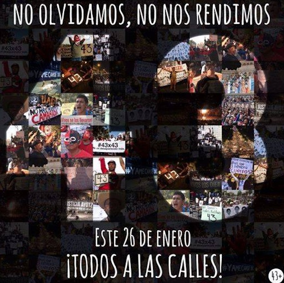 SinEmbargoMX's tweet photo. Jornada por Ayotzinapa prevé este lunes 45 movilizaciones en México y el extranjero http://t.co/udGrSCMXyC http://t.co/EqD6bPfkeM