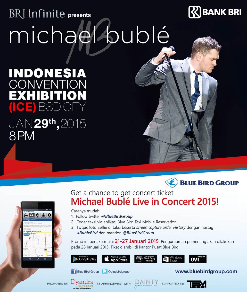 bluebirdgroup's tweet photo. Siap2 lunch, order taksi via Blue Bird mobile apps yuk, berkesempatan dpt free tiket Konser Michael Buble #BubleBird http://t.co/XbxJy5sC4t