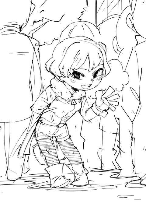 お絵かき:じゃあまた 