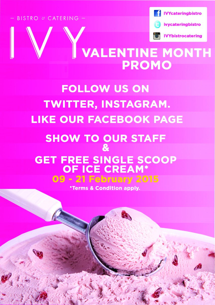Valentines Day is about to come. Check Ivy Special Promo for this special day. We do delivery too! #ValentinesDay