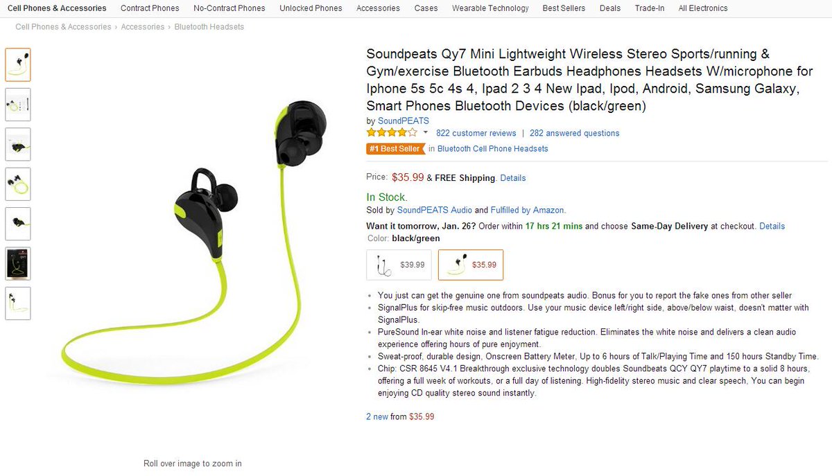 SOUNDPEATS's tweet photo. #Qy7 #BestSeller in Bluetooth Cell Phone Headsets on Amazon. 
Click http://t.co/oxwg6PRJ7g http://t.co/cxN1blocKh