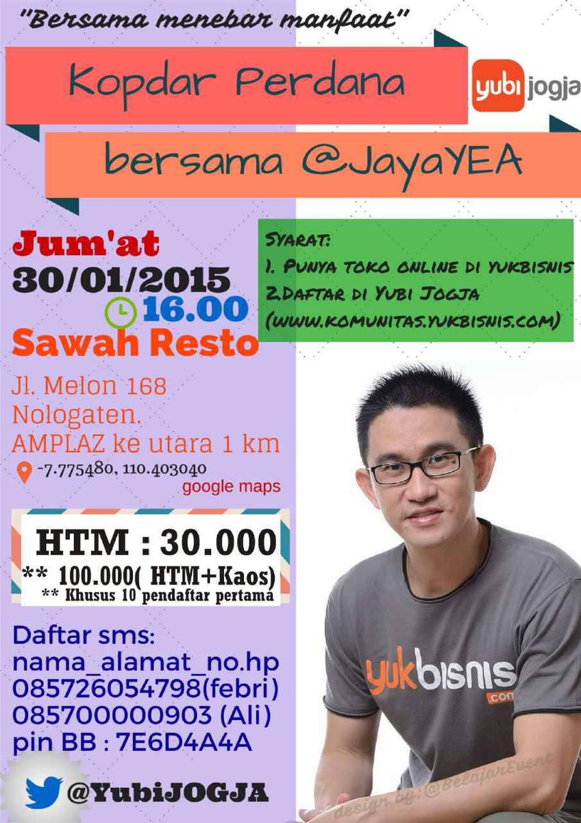 +++ ILMU, TEMEN, JARINGAN siapa tau juga ketemu jodoh ~ eeaa,, jumat besok yaa,, info lengkap ke @yubiJOGJA aja deh ~