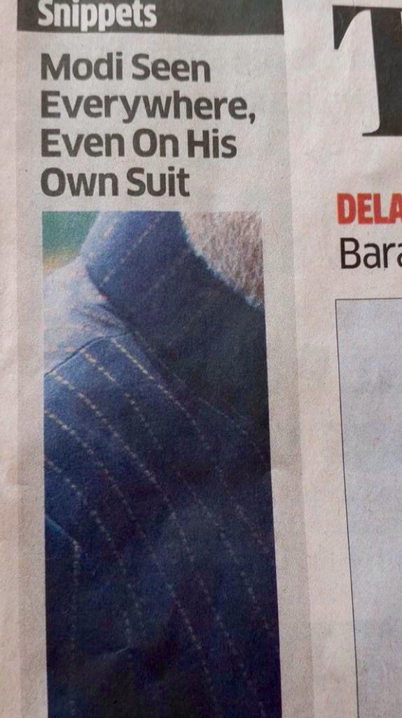 twilightfairy's tweet image. Modi's suit today .. Megalomania at its best! Abki baar mere naam kee dankaar!
