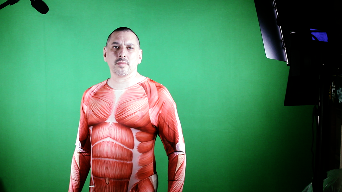 filmgrit's tweet photo. Hi @BenAstonDir @SkinShortFilm Halloween outfit off Amazon - face is After Effects - tracking your actors face on me! http://t.co/myvhpjchSZ