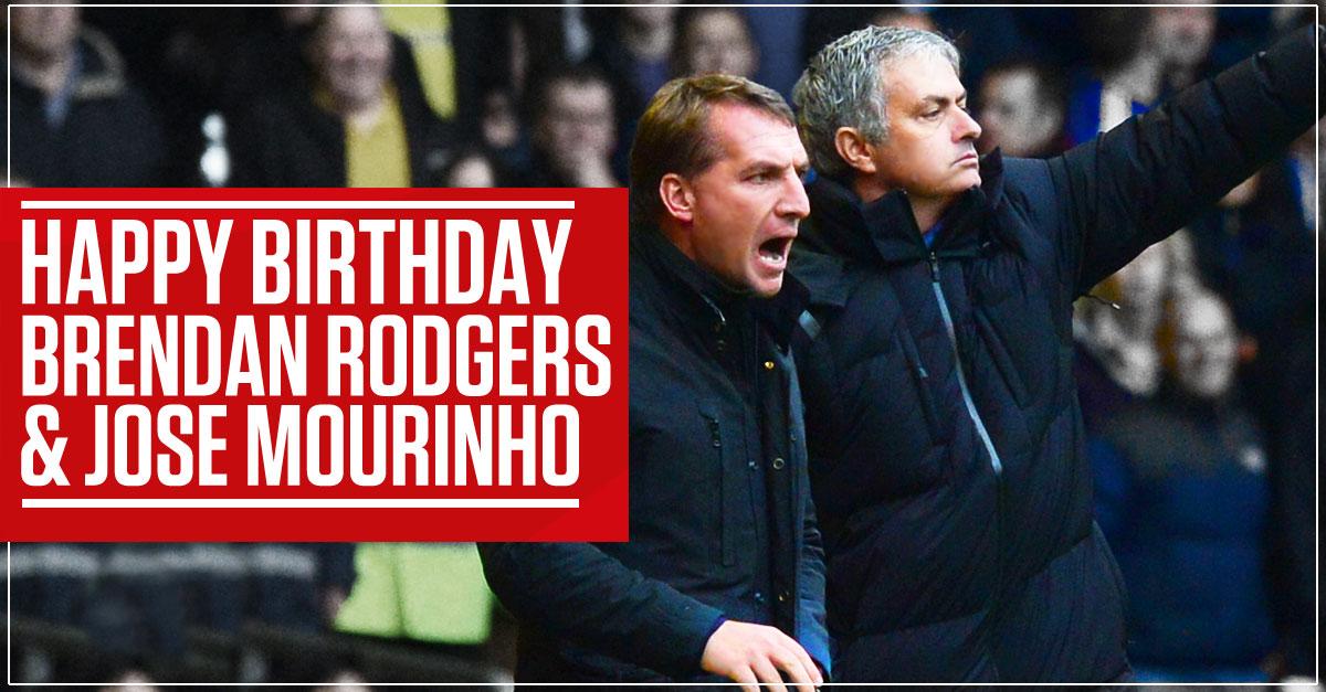 The master and the pupil. Happy Birthday to Jose Mourinho and Brendan Rodgers...  