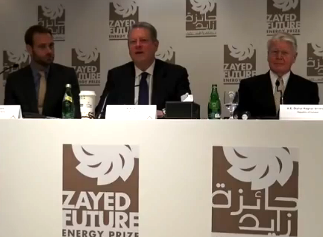 Masdar's tweet photo. أل غور: الشباب قادر على تغيير العالم http://t.co/Lk9nxtNAMN #ZFEP2015 #ADSW2015 @CleanTechnica http://t.co/sxja97oHx6