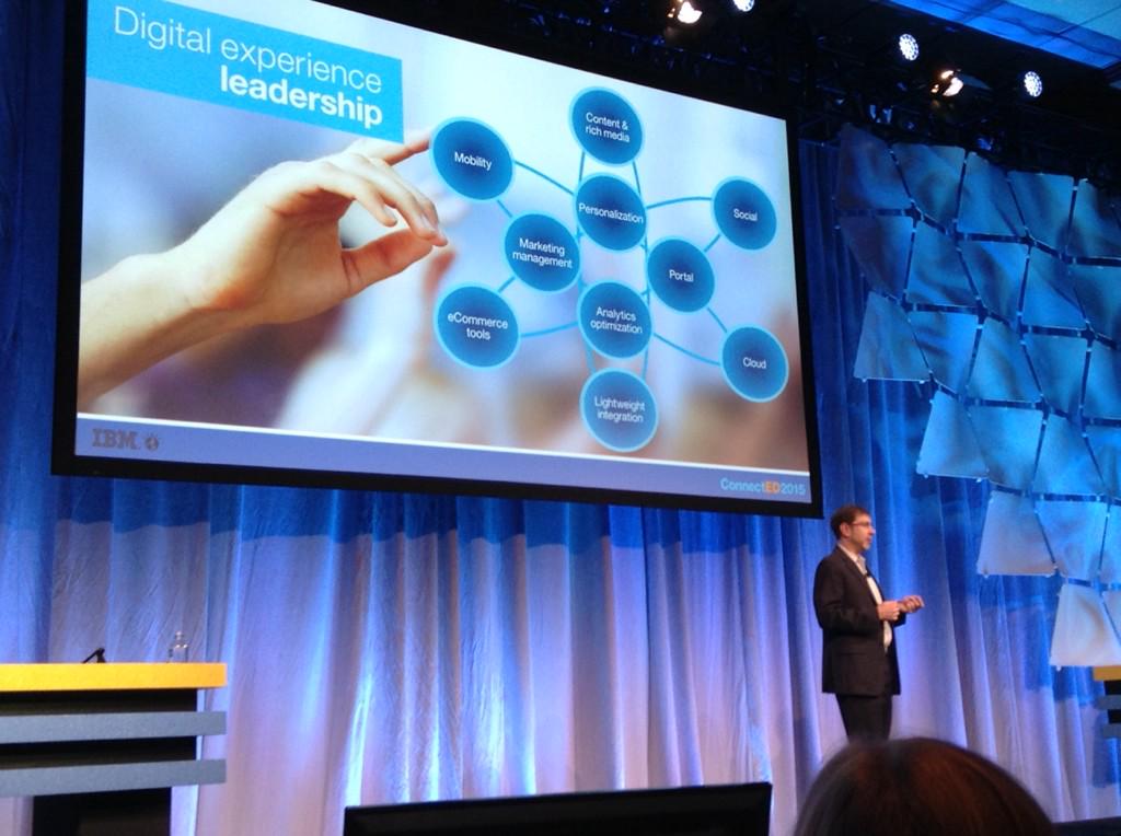 Katytroughton's tweet photo. "Consumers are in the drivers seat" . Great digital experience critical. Gary Dolsen @ #IBMConnectED http://t.co/b9TYjX07lx