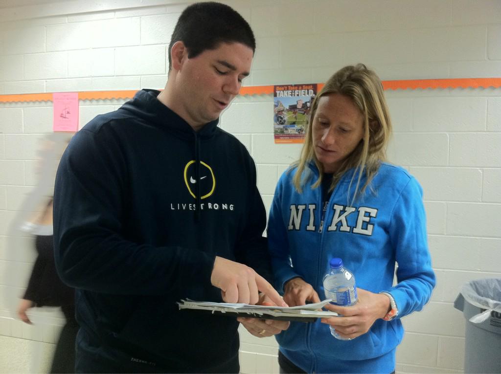 angieseiders's tweet photo. Coach Wilson and Coach Brown preparing to share projects! #thspbl #ycsd15 http://t.co/a70KX5jtMl