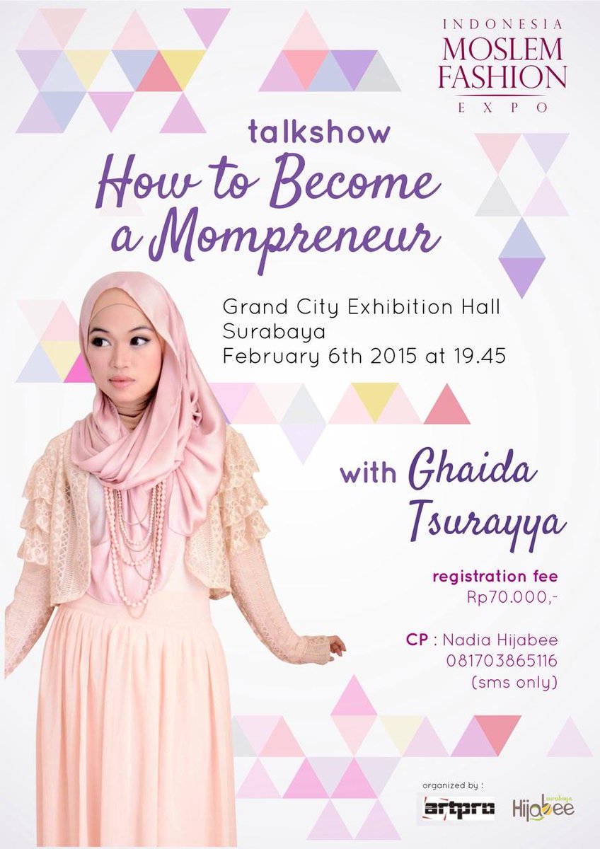 eventsurabaya's tweet photo. "How to be a Mompreneur" talkshow dgn Ghaida Tsurayya di #IMFE2015 by #hijabeesbyXartpro . CP: 081703865116 http://t.co/SkZGYz3qNT