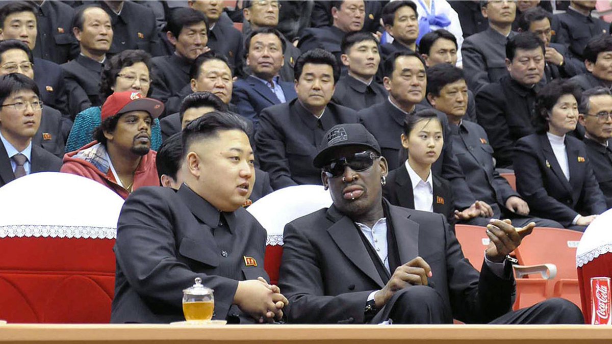 Audioboom's tweet image. #SonyHack It was 2014's strangest bromance - now Dennis Rodman is backing buddy Kim Jong-Un: bit.ly/1tdE5ab