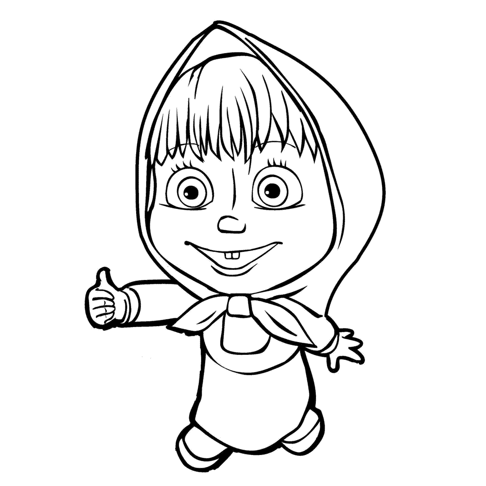 masha bear Paper Coloring Picture masha and the bear thumbup coloring for kids and bear 10ml …