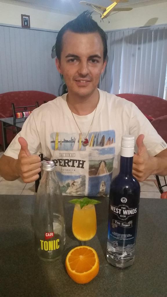 GinWisely's tweet photo. #australiaday #australiangin #gin @TheWestWindsGin #tonic @CAPISPARKLING + #orange #lemon #basil #perth #ginwisely http://t.co/EEiaNE0aGc