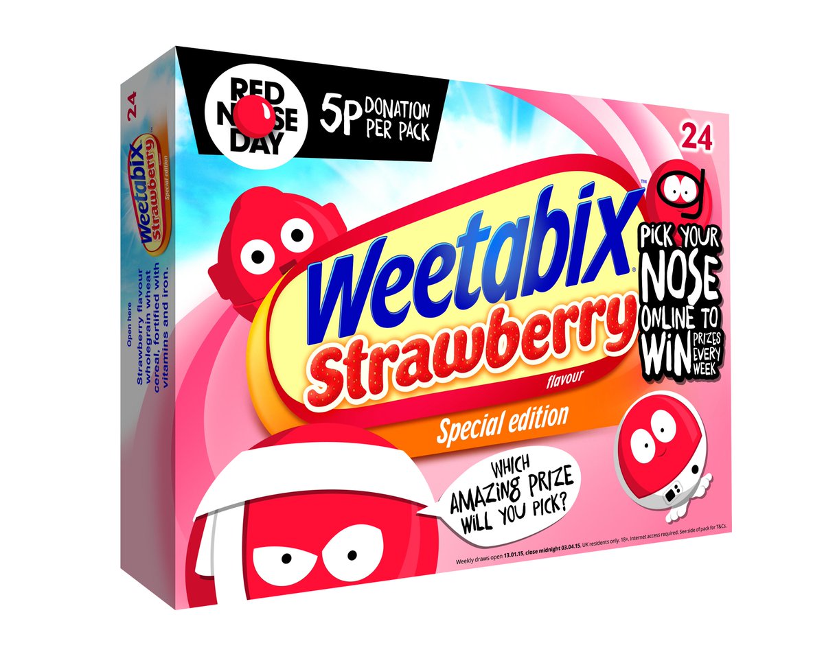 Have you heard the news? We're launching new Weetabix Strawberry specially for @rednoseday! #ComicRelief