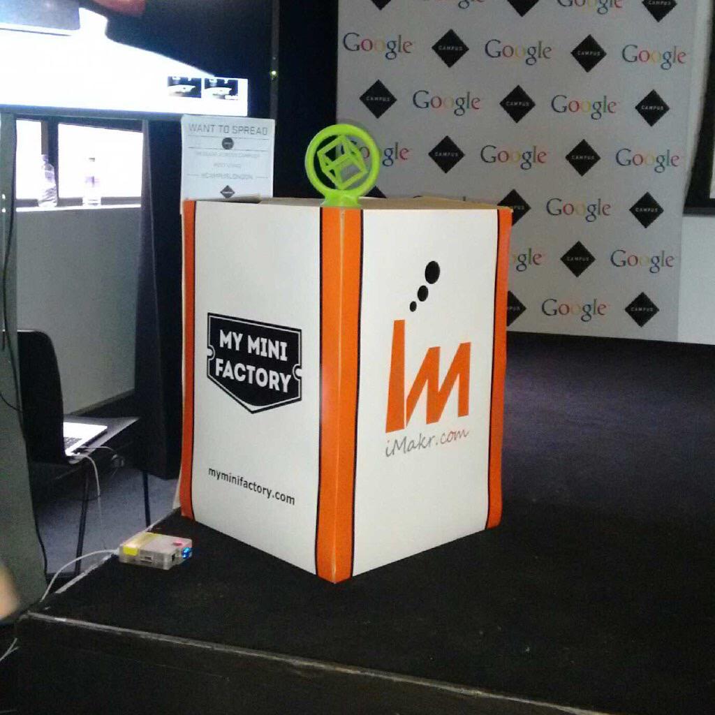 MyMiniFactory's tweet photo. The iMakr team went to the #3dprinting competiton @sc_seedhack . Here's the #seedhack prize http://t.co/5O6EJrATXR http://t.co/YBmRzIhFuh
