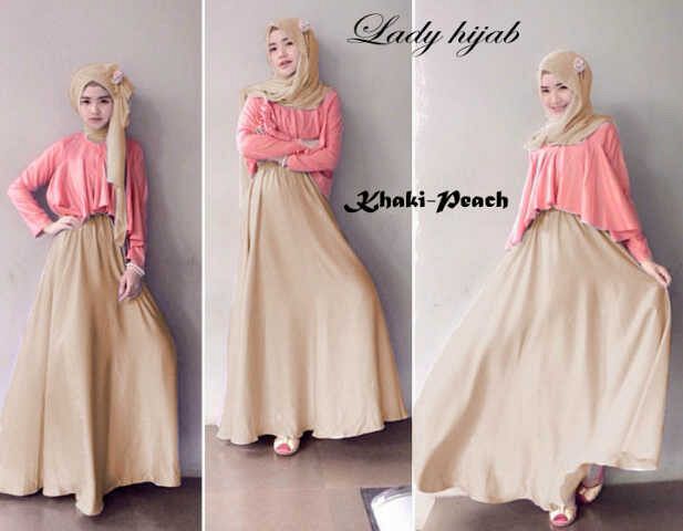 nafyastore's tweet photo. NewLady Peach @110rb, Bahan Jersey, Fit to L (dress lengan buntung+outer+pasmina) http://t.co/eHQsWrT4ie