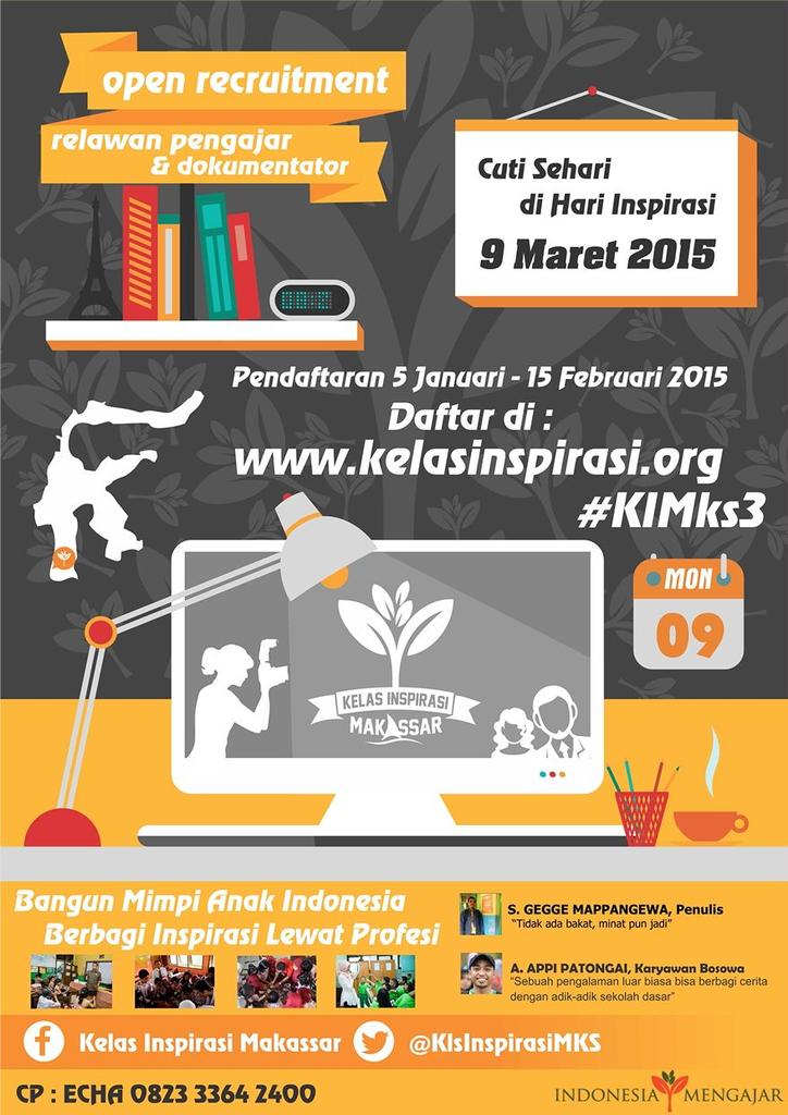 Kakak2 kece @iradiomakassar ajak teman dan followersta daftar di <a href="/KlsInspirasiMKS/">KI Makassar #5</a> #DaftarKI #KIMks3 \o/