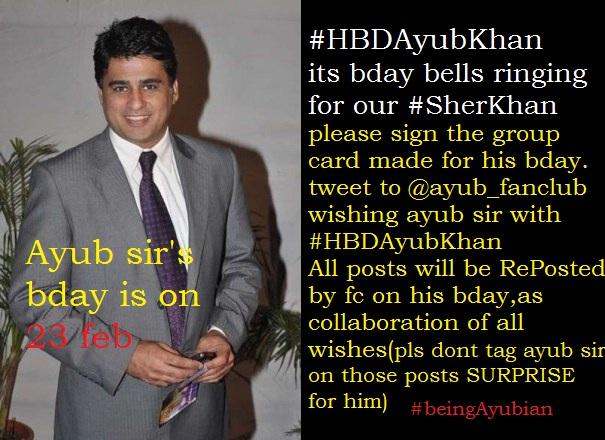ayub_fanclub's tweet photo. #beingAyubian #HBDAyubKhan http://t.co/dBZDaWt9Vr