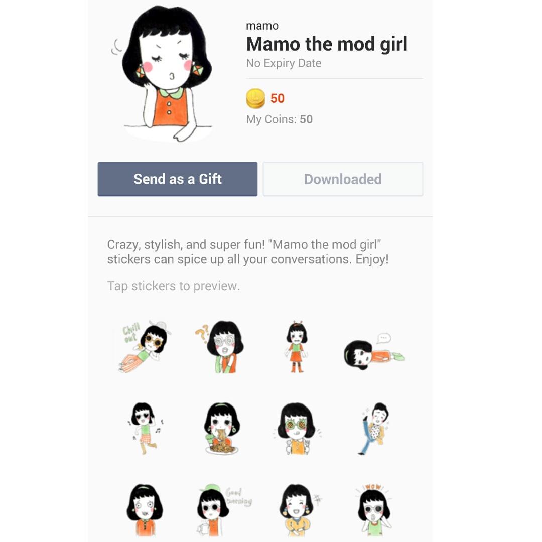 mamolism's tweet photo. ขอฝากสติ๊กเกอร์ไลน์ด้วยนะคะ Mamo the mod girl ค่า 😘😊😍😄 http://t.co/QGQaFGqbOa