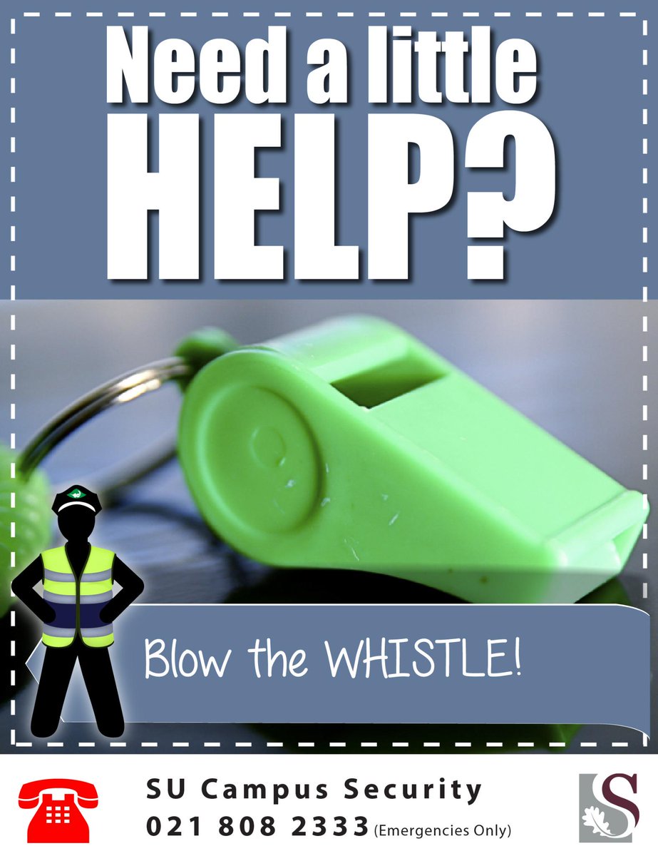 Kry 'n fluitjie om aandag te trek in noodsituasie.En as jy 'n fluitjie hoor,help as jy kan #safematies @StelSRc