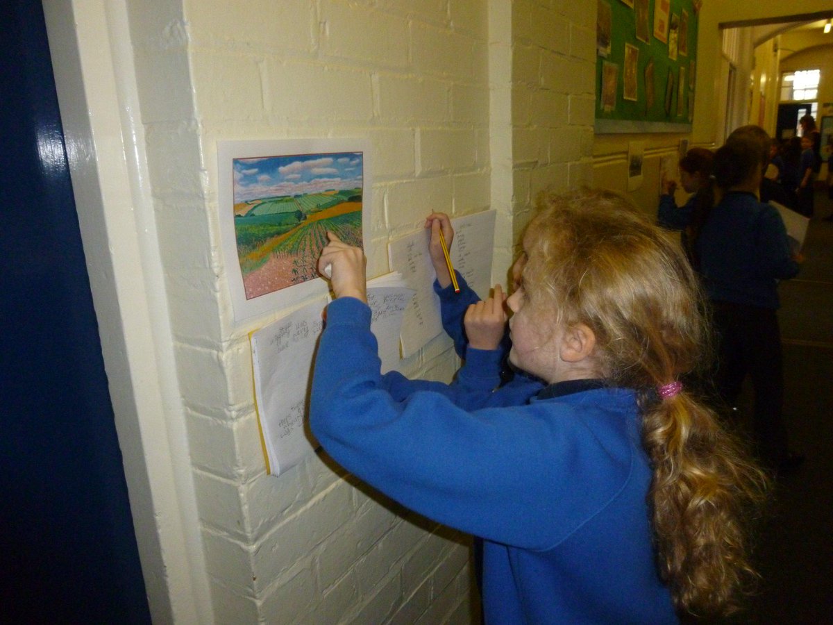 PCJS42's tweet photo. Studying paintings by David Hockney - some familiar views! http://t.co/7Yr3FsscL5
