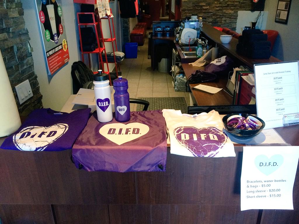 Get to <a href="/GrecoKNorth/">Greco Kanata North</a> to pick up your DIFD gear! Bracelets,water bottles,bags, long &amp; short sleeve shirts #endthestigma
