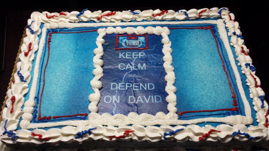 BuckFOX5's tweet photo. There's only 1 thing left to do to make the hiring of new Chief Meteorologist @DChandleyFOX5, official. #CutThatCake http://t.co/9TE6xQioCD
