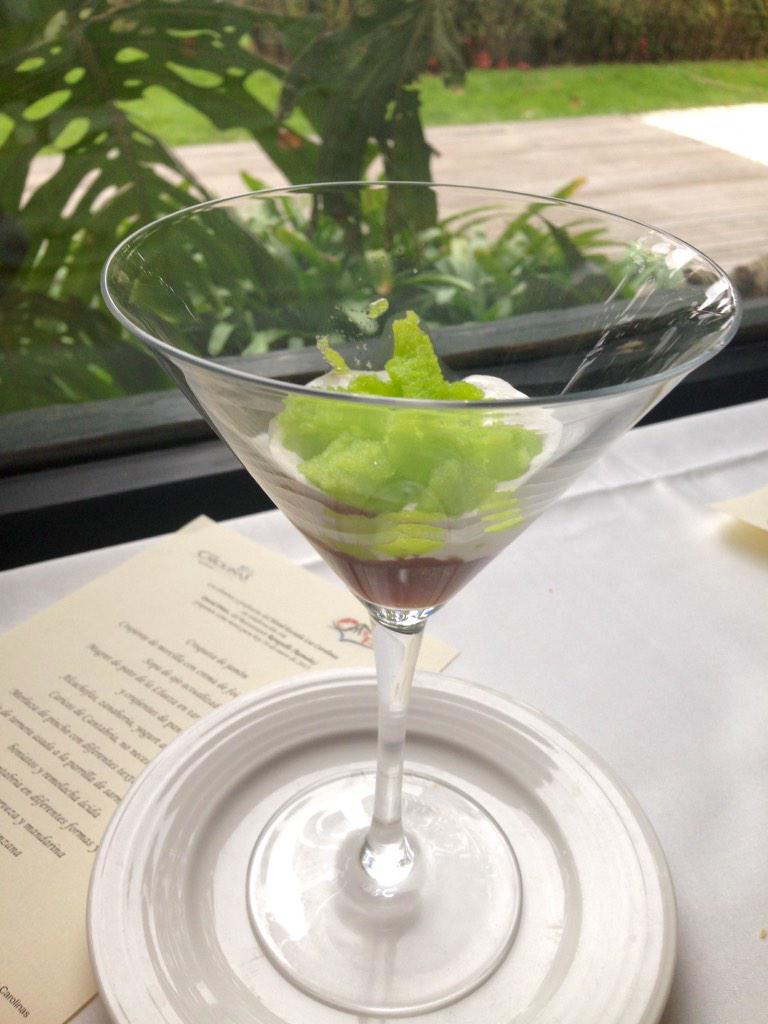 Y terminamos esta comida que ha servido @ronquillorestau con Calabaza, cerveza y mandarina y Queso, miel y manzana :)