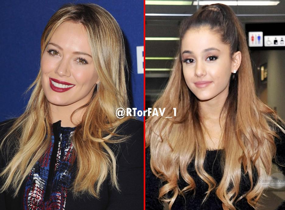 REQUESTED
RT for Hilary Duff 
FAV for Ariana Grande