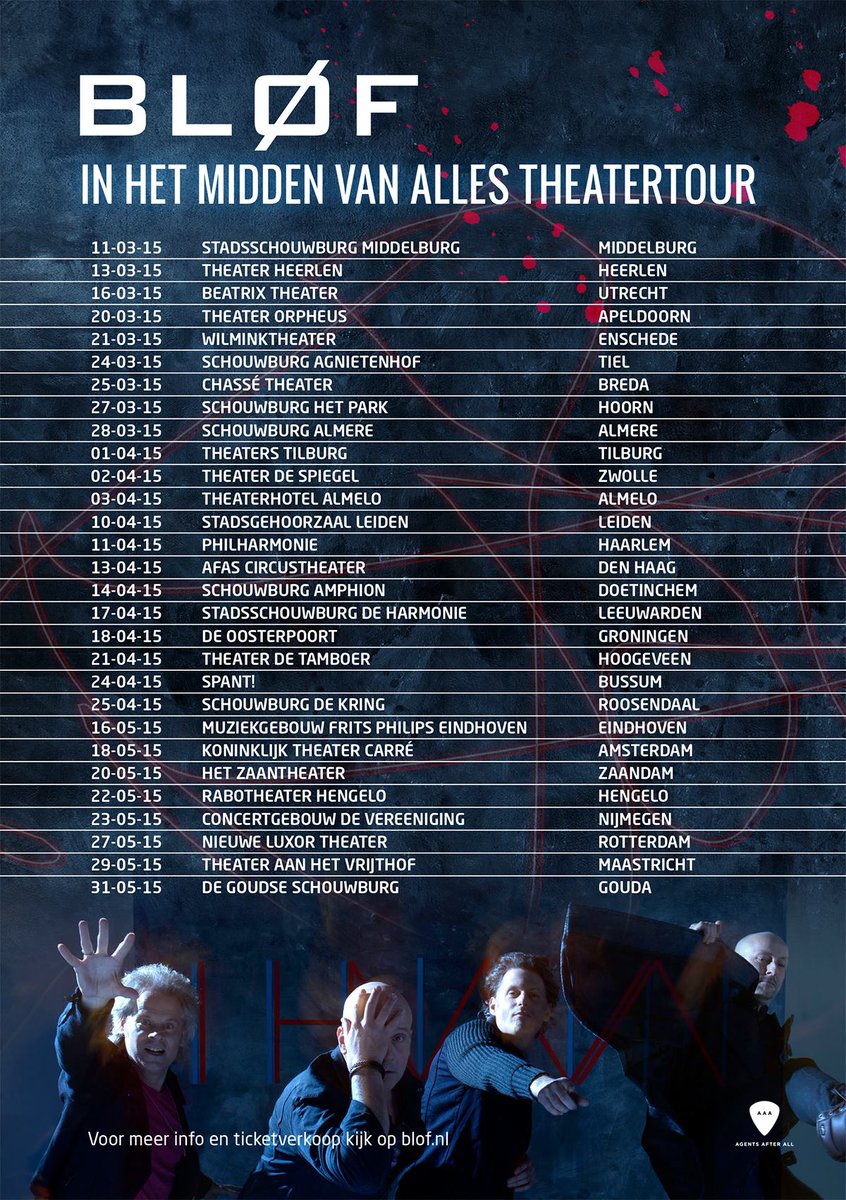 Ook dit jaar doen wij weer een aantal aftershows tijdens de theatertour van BLØF! Agenda: landmark105.com/tour