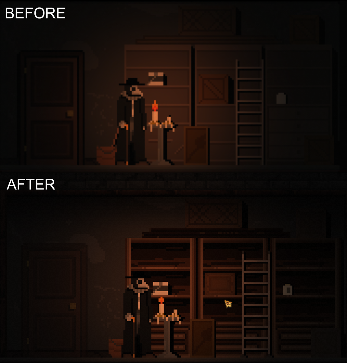 TwoBrothersStd's tweet photo. Improving the quality of scenes and pixel art. #gamemaker #gamedev #indiedev @YoYoGames http://t.co/E9wh8mUvzr