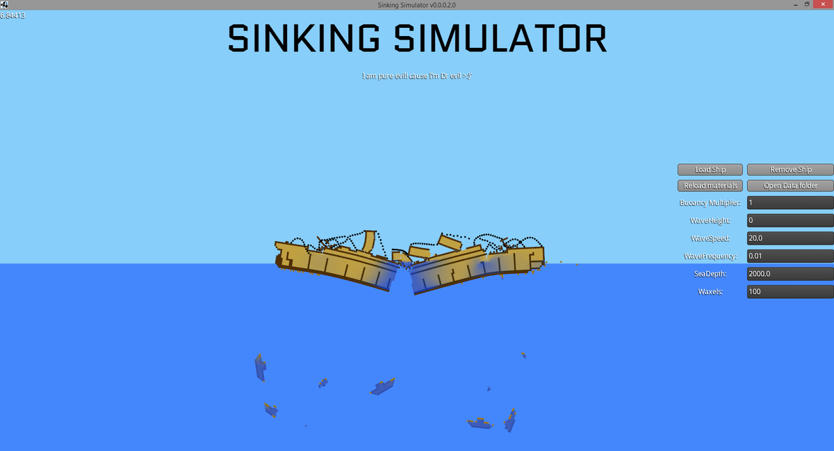 ShipSandbox's tweet photo. Yay, finally, The game can now fullfill it's purpose: Sinking ships! #SinkingSimulator #Box2D #LibGDX #IndieDev http://t.co/mz4P7wXqB3