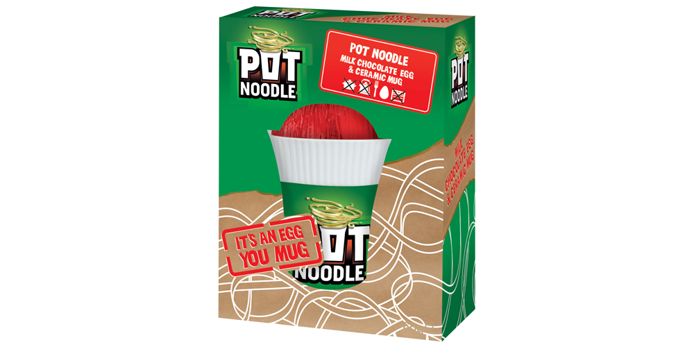 PotNoodle's tweet photo. YES. IT’S TRUE. NO YOLK. Pot Noodle Easter Eggs are coming!
 
(Disclaimer: there are no noodles involved) http://t.co/S9sUxwnBSR