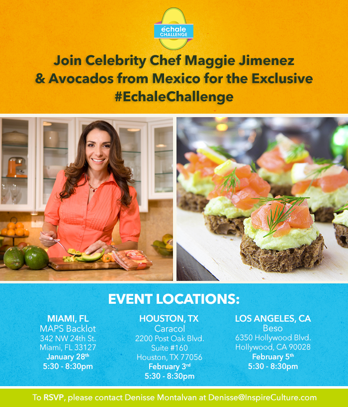 AvosFromMexico's tweet photo. ICYMI: If you're an #AvoFan, check out #EchaleChallenge with celeb chef @JimenezMaggie on 1/28 in Miami! http://t.co/krfju5rPEE