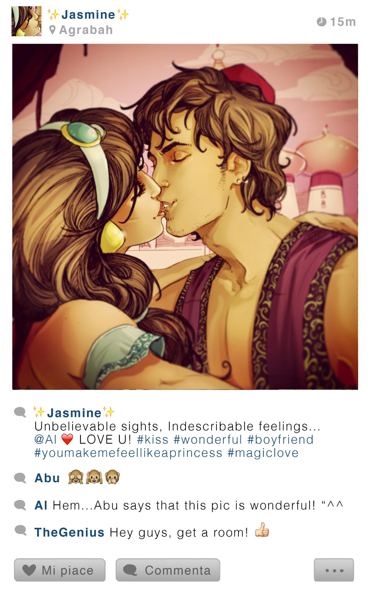 Aladdin store kiss cartoon