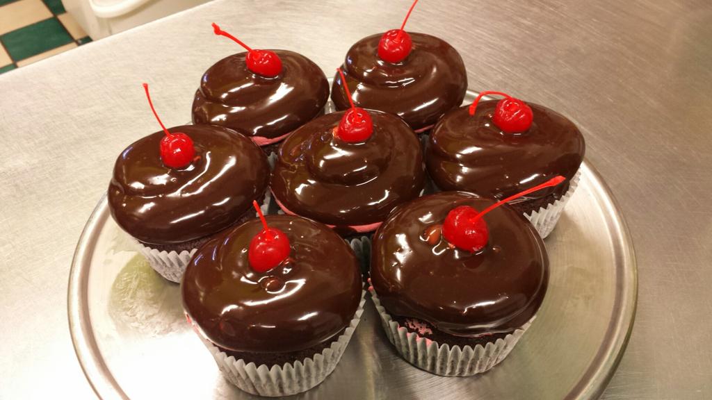 fcbakery's tweet image. Chocolate Covered Cherry *Jumbo* Cupcakes! Available now through Feb. 14 at Flour Child Bakery! #virginiabeach