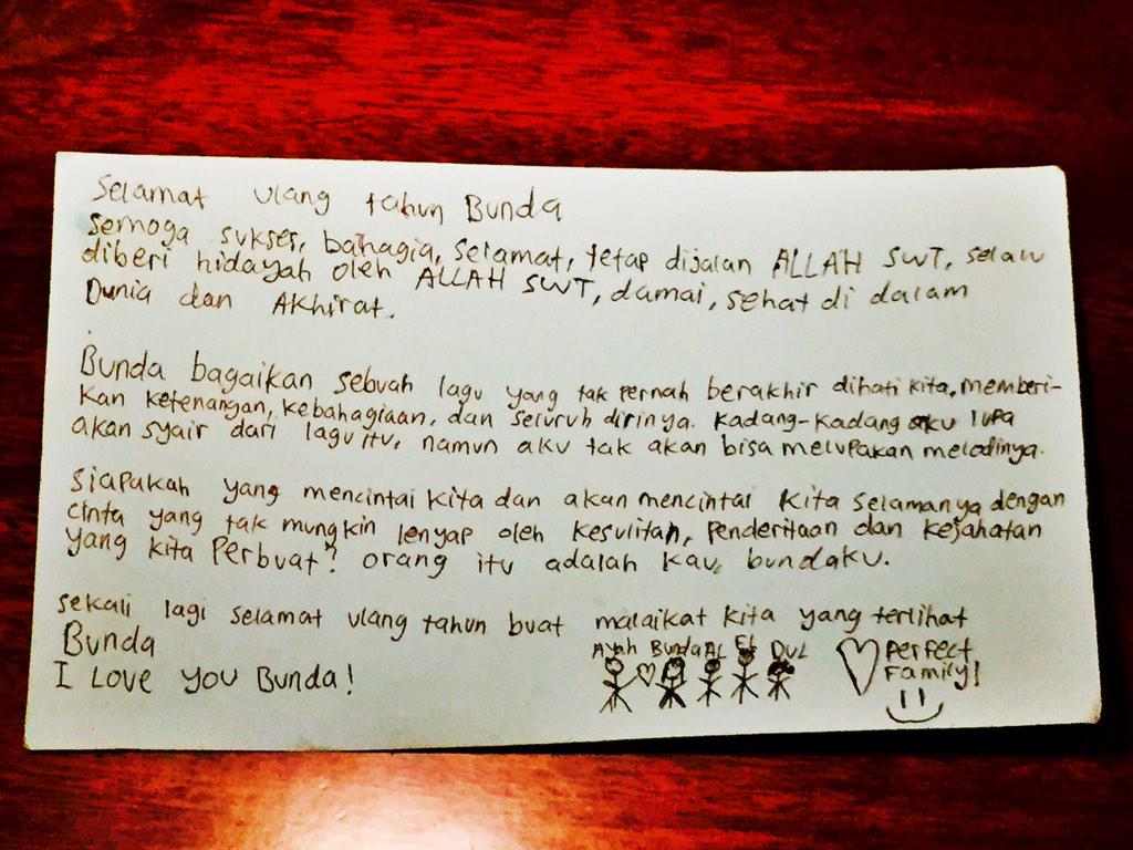 Maia Estianty The Queen On Twitter Surat Ucapan Ultah Dari