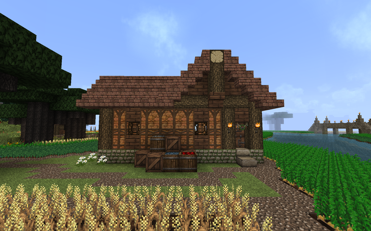 beautiful minecraft farm house