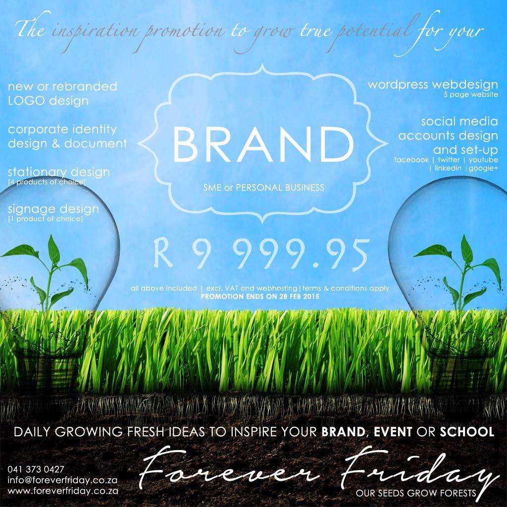 FridayInspired's tweet image. @foreverfridaySA NOW giving all SME's or PERSONAL BUSINESSES the #OPPORTUNITY to #REFRESH with a #PROFITABLE LOOK.