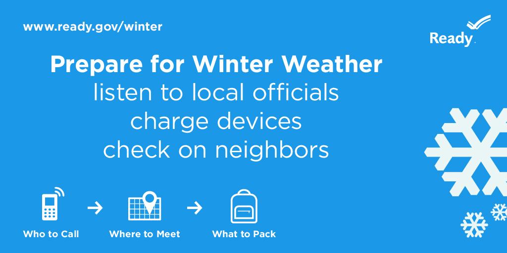 Readygov's tweet photo. Prepare for winter weather by following local officials, charging devices, &amp; checking on neighbors #BlizzardOf2015 http://t.co/daa91Xks1K
