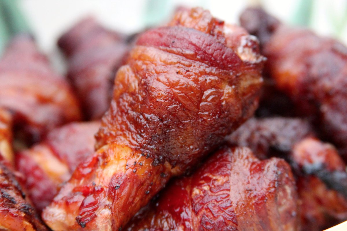 Grillocracy's tweet photo. Buffalo be damed:  Bacon wrapped smoked wings... http://t.co/O6niNLBiNd