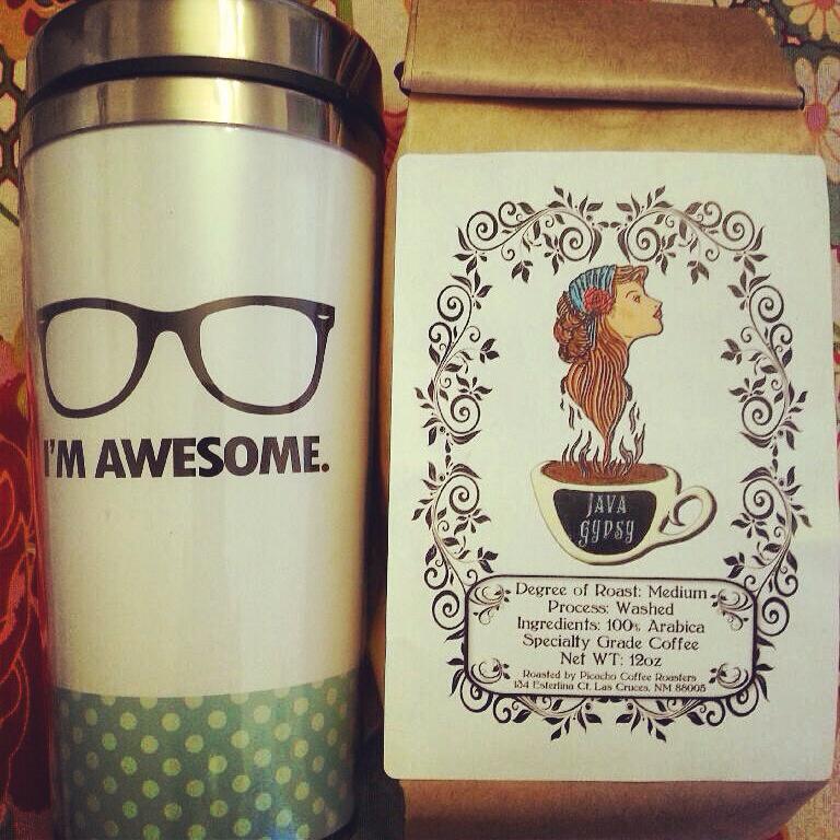 JavaJavagypsy's tweet image. Like us on FB @ www.facebook/javagypsyofnm.com and enter to win this awesome travel mug and a free 12oz blend!!