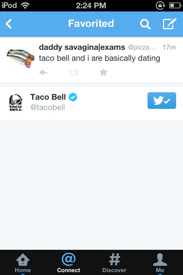 pizzapopniall's tweet photo. taco bell and i are official http://t.co/0ih8js59xw