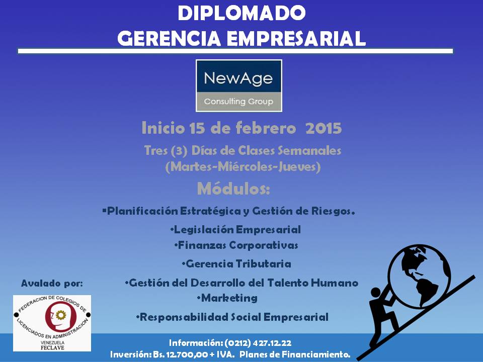 Diplomado en Gerencia Empresarial, inicio 15 de febrero 2015. Avalado por <a href="/FECLAVE_Oficial/">FECLAVE</a>. Aprende de los Mejores.