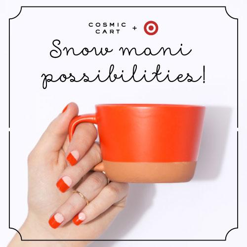 Cosmic_Cart's tweet photo. Snow day hangin? Treat yourself to a DIY manicure with these handy tutorials from @Target!

http://t.co/QswsSGkzbm http://t.co/5MAgce1QNk