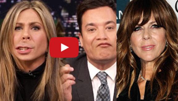FaceDetective's tweet image. When Jennifer Aniston and jimmy Fallon played the switching mouth game, out popped Rita Wilson. #themostdangerousgame